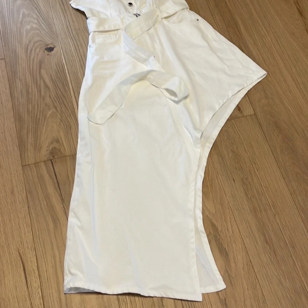 NWT Karen Millen Asymmetrical denim white dress - Picture 6 of 13